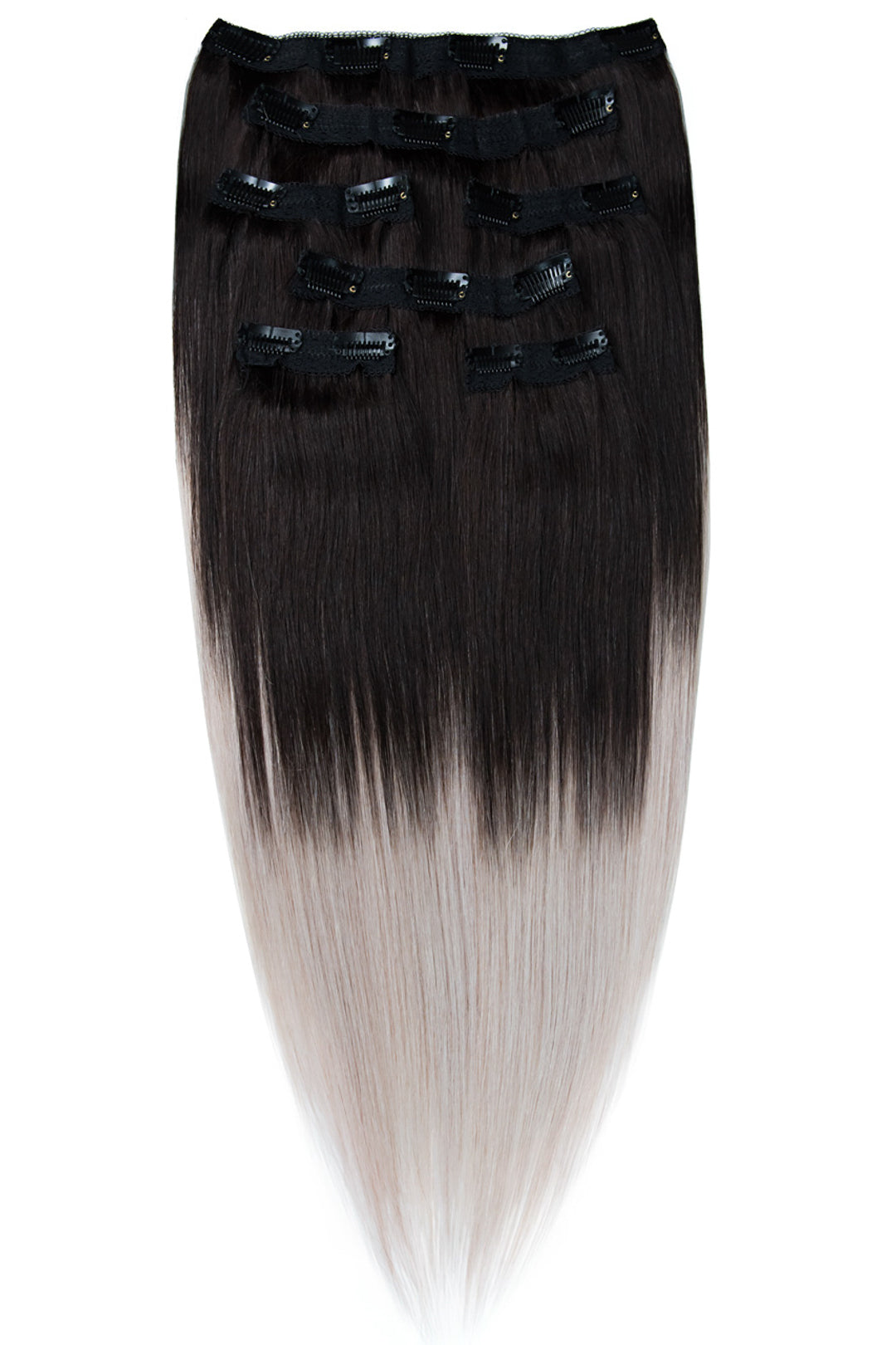 AVERA #1B/601 Black and Silver Ombre Clip-In Hair Extension