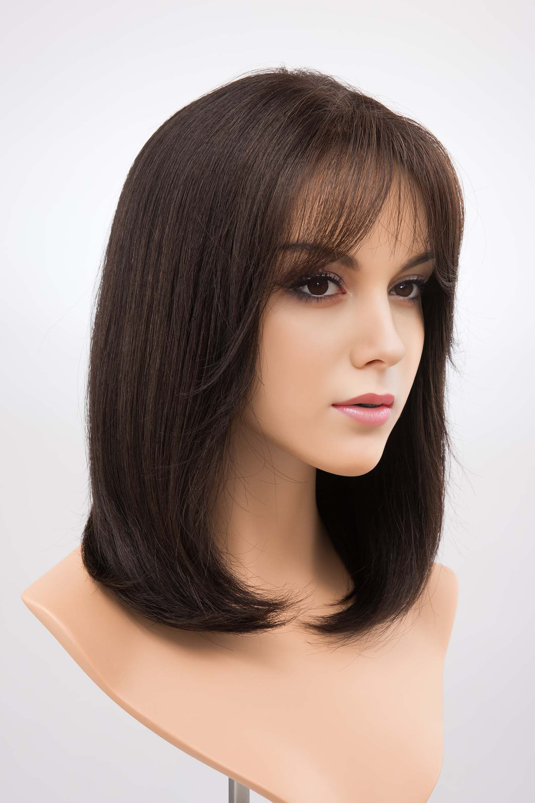 14" Straight Human Hair Lace Bob Wig with Bangs Hope