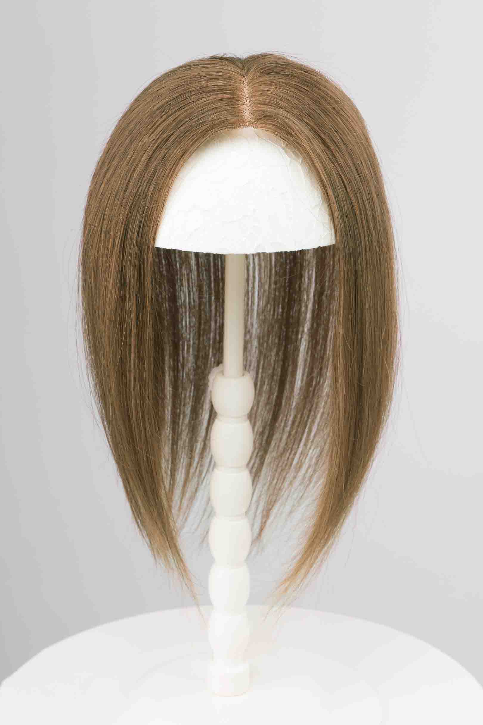 Natural Medium Brown European Human Hair Topper 10 Inches