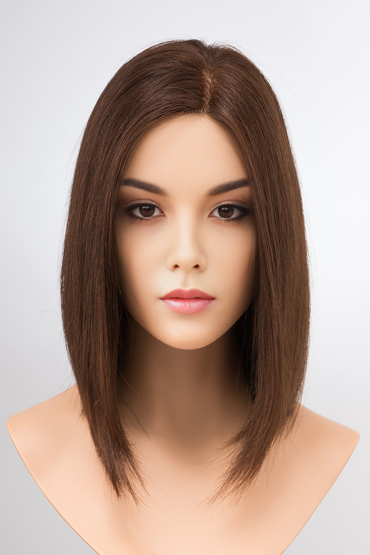 14" Straight Human Hair Hand Tied Monotop Wig Ines