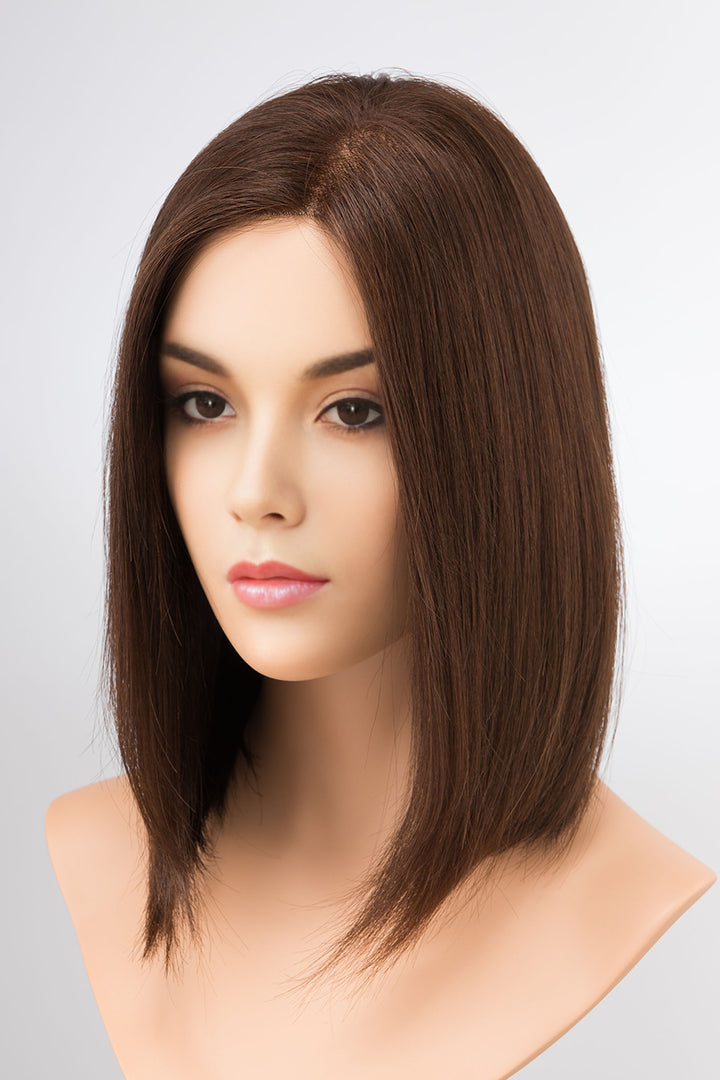 14" Straight Human Hair Hand Tied Monotop Wig Ines