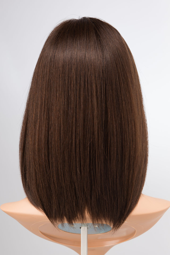 14" Straight Human Hair Hand Tied Monotop Wig Ines