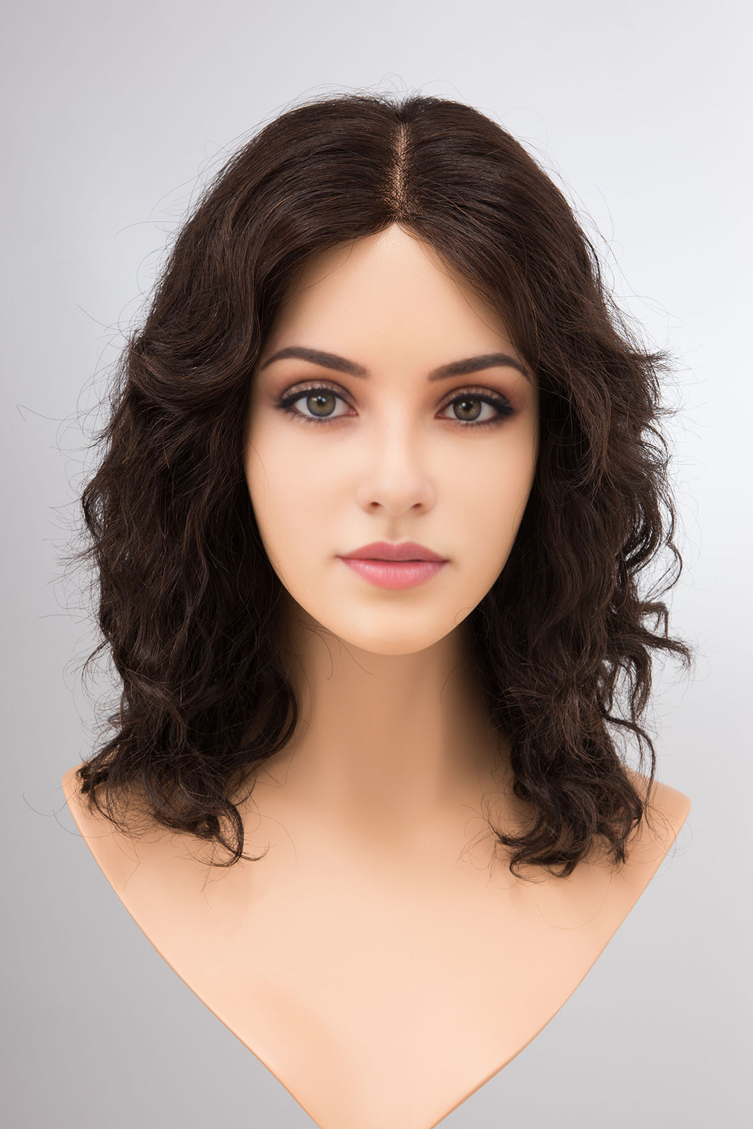 16" Wavy Natural Black Human Hair Wig Izzy