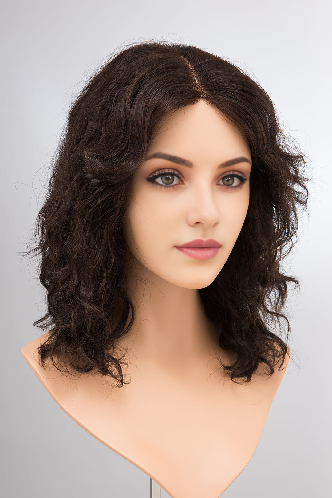 16" Wavy Natural Black Human Hair Wig Izzy