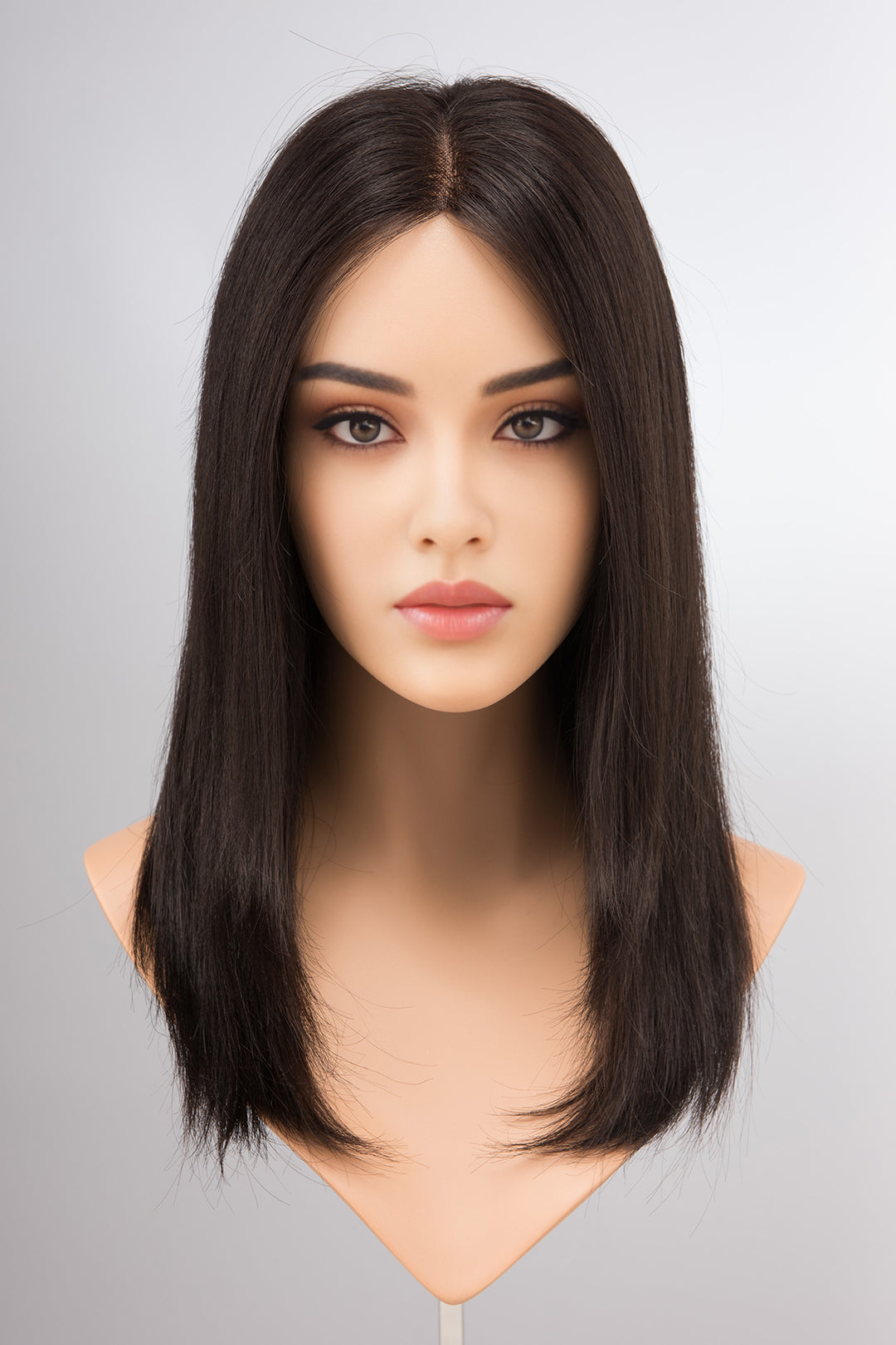 18" Straight Natual Black All Hand Tied Human Hair Wig Ivette