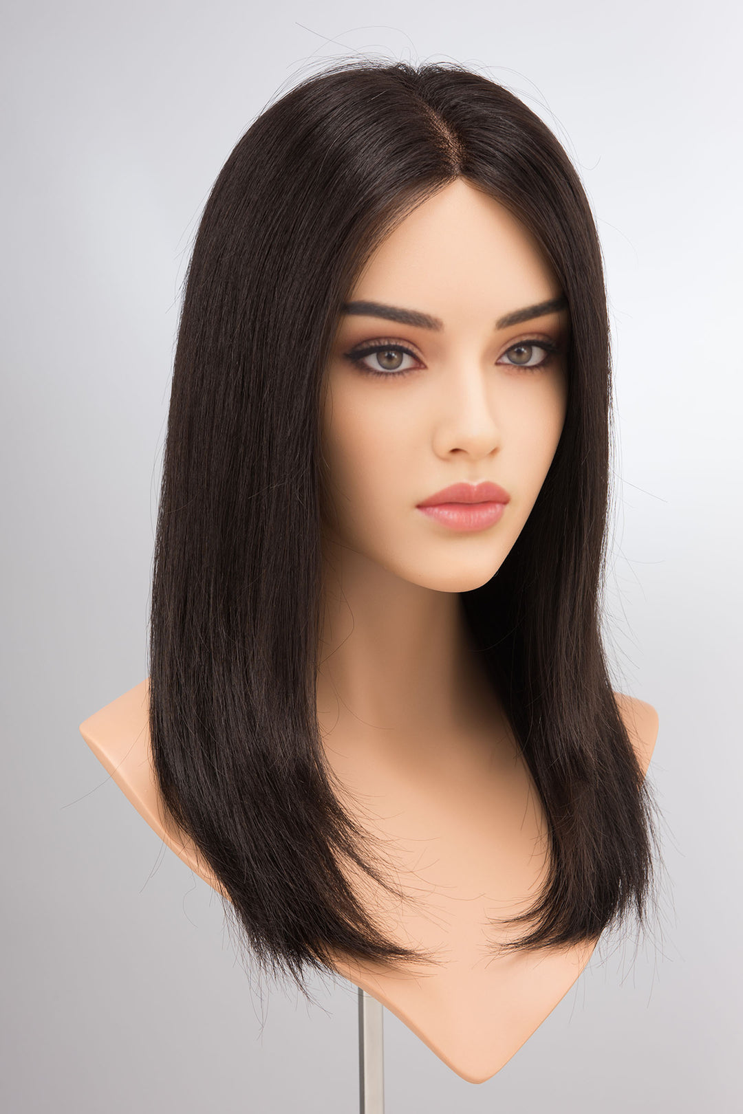 18" Straight Natual Black All Hand Tied Human Hair Wig Ivette