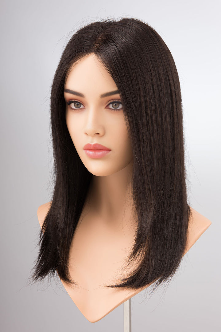 18" Straight Natual Black All Hand Tied Human Hair Wig Ivette