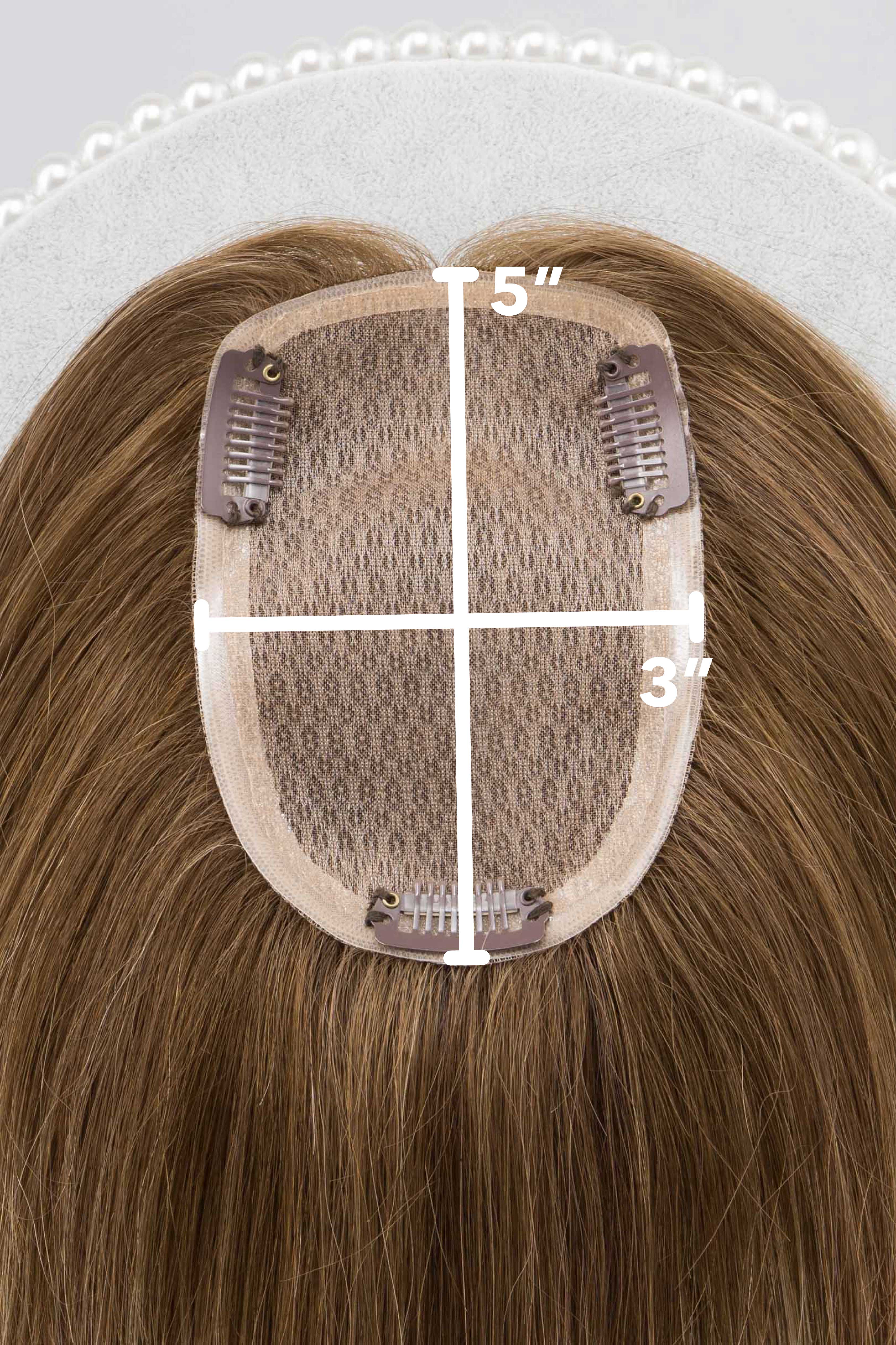 Natural Dark Brown European Human Hair Topper 10 Inches