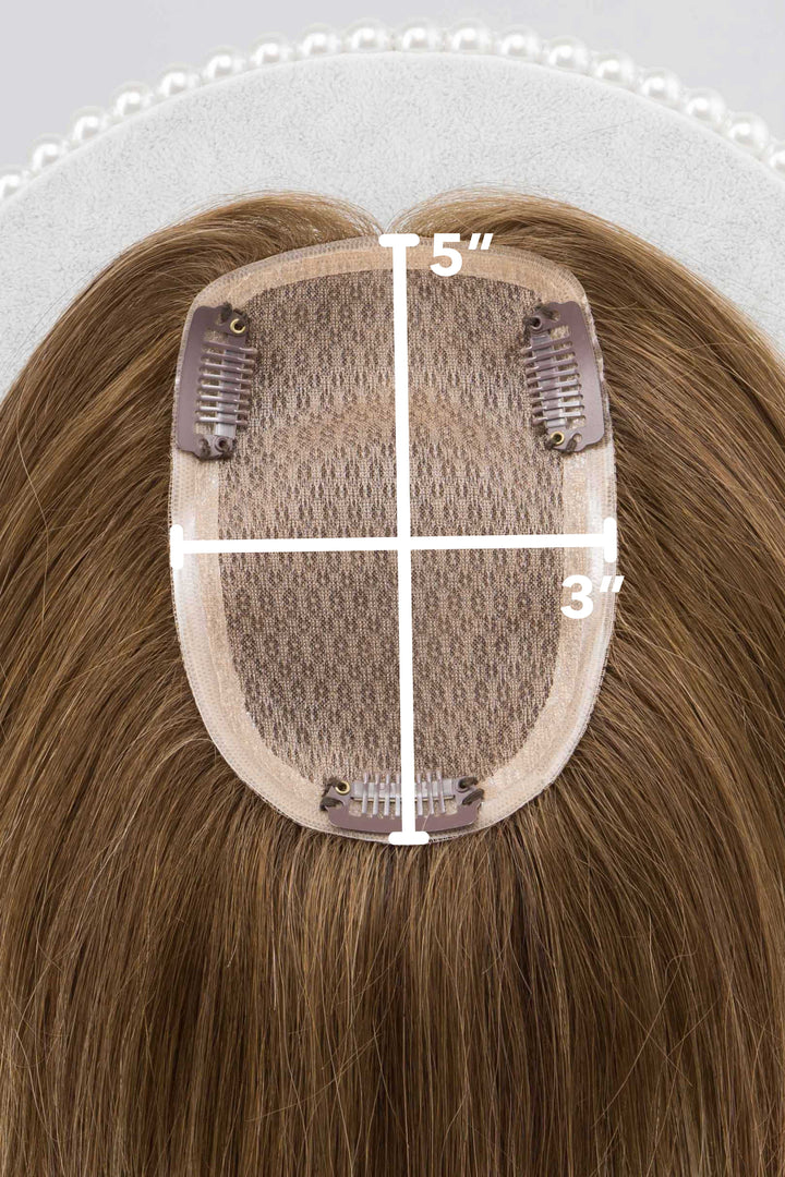 Natural Dark Brown European Human Hair Topper 10 Inches